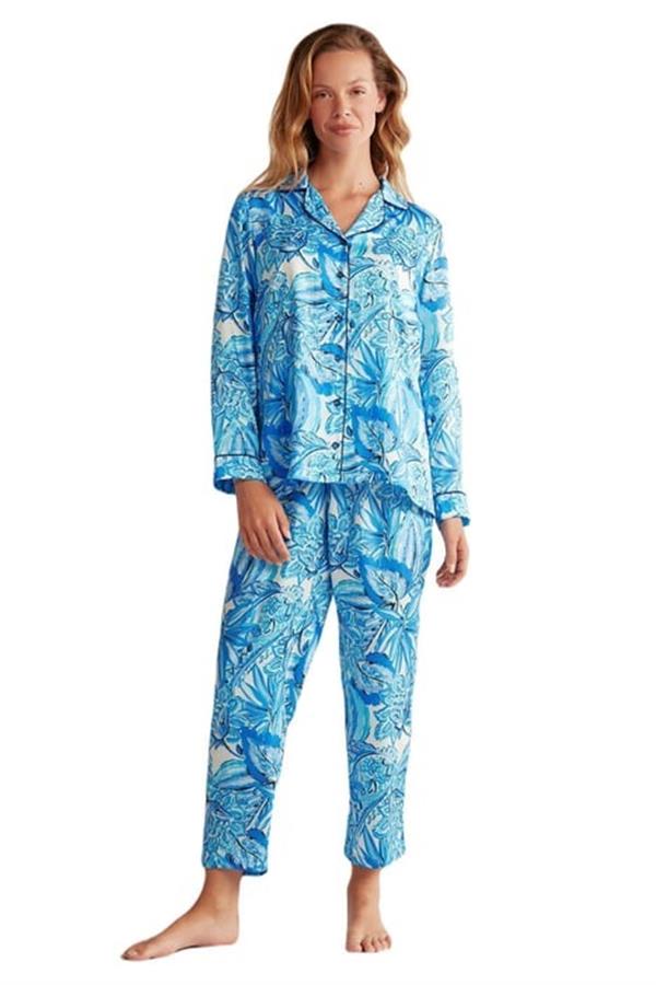 Mavi Uzun Kollu Pijama Takımı